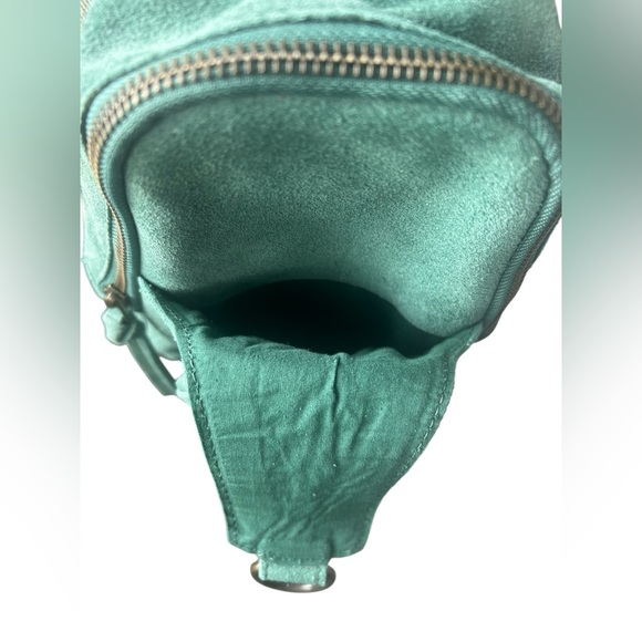 NWT Free People Teal Suede Hudson Sling Bag-Still on their website! - Picture 6 of 8